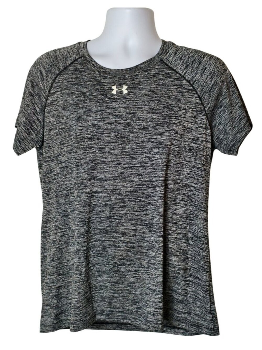 Under Armour Mens L Performance Tee Gray HeatGear Loose Fit Short Sleeve Sporty